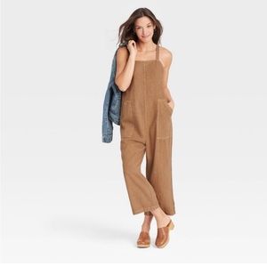 Womens cropped linen jumpsuit universal thread